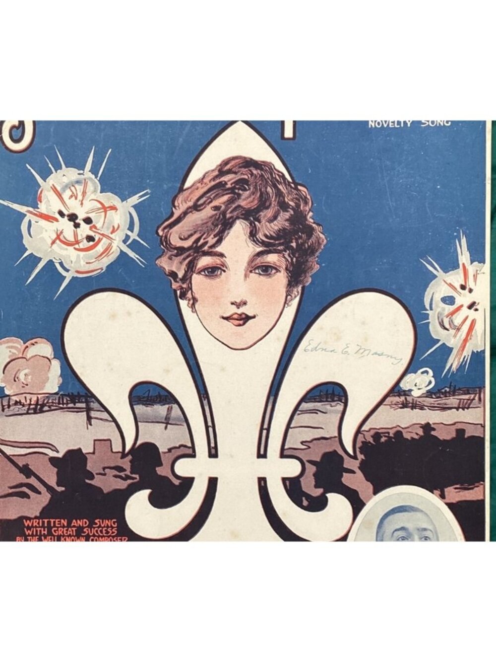 1917 Somewhere in France Is the Lily Sheet Music Witmark WWI Cover - Picture 2 of 4